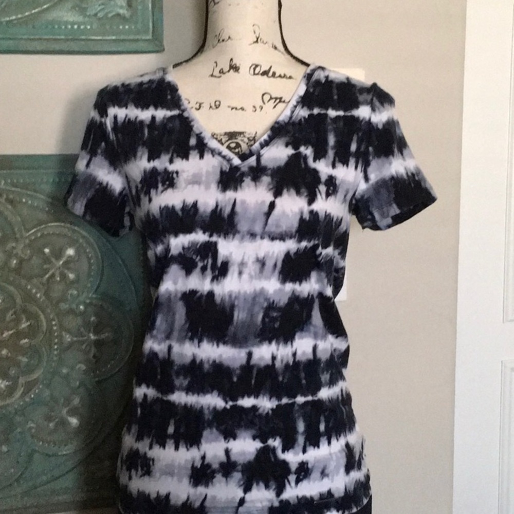 Michael Kors Blue & White Tye Dye Top
